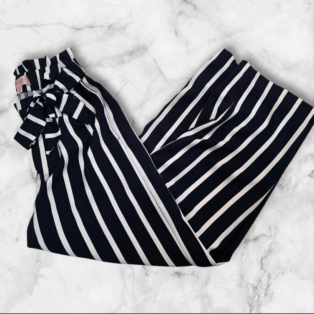 Philosophy Dark Navy Stripe Wide Leg Pants Size XS
